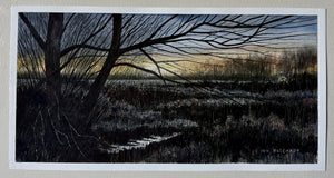 Original art for sale at UGallery.com | Nearing Dusk by Vic Roschkov | $550 | watercolor painting | 10.5' h x 21' w | thumbnail 3