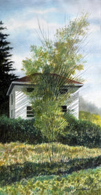watercolor painting by Vic Roschkov titled Nestled Away