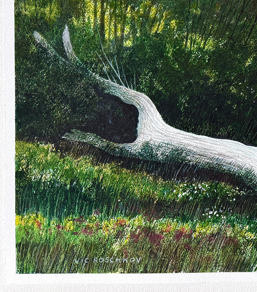 Pale Timber Silence by Vic Roschkov |  Side View of Artwork 