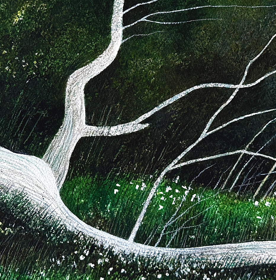 Pale Timber Silence by Vic Roschkov |  Closeup View of Artwork 