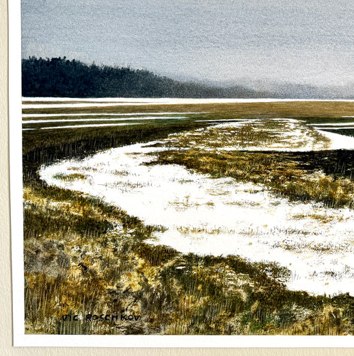 Quiet Thaw by Vic Roschkov |  Side View of Artwork 