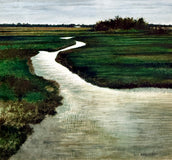 Original art for sale at UGallery.com | River Mouth by Vic Roschkov | $750 | watercolor painting | 18' h x 19.5' w | thumbnail 1