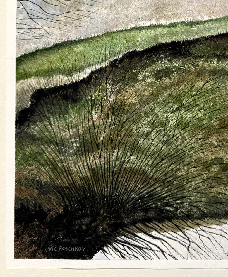 Rivers Ridge by Vic Roschkov |  Side View of Artwork 