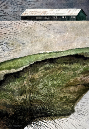 Original art for sale at UGallery.com | Rivers Ridge by Vic Roschkov | $625 | watercolor painting | 21.2' h x 14.5' w