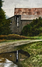 watercolor painting by Vic Roschkov titled Rural Reflections
