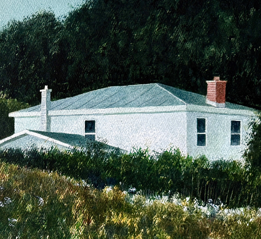 Secluded Country Home by Vic Roschkov |  Closeup View of Artwork 