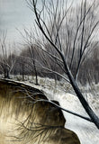 Original art for sale at UGallery.com | Silent Ravine by Vic Roschkov | $750 | watercolor painting | 24.75' h x 17' w | thumbnail 1