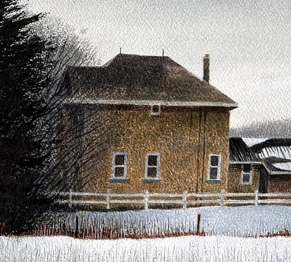 Solitude in Snow by Vic Roschkov |   Closeup View of Artwork 