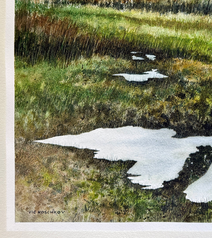 Spring Rains by Vic Roschkov |  Side View of Artwork 