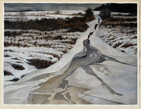 Original art for sale at UGallery.com | Thin Ice by Vic Roschkov | $775 | watercolor painting | 18.75' h x 24.75' w | thumbnail 3
