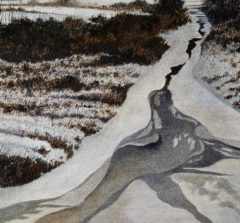 Thin Ice by Vic Roschkov |  Closeup View of Artwork 