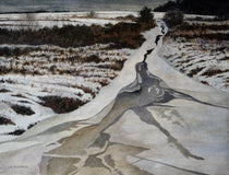 Original art for sale at UGallery.com | Thin Ice by Vic Roschkov | $775 | watercolor painting | 18.75' h x 24.75' w | thumbnail 1