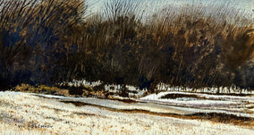 Original art for sale at UGallery.com | Trickling Stream by Vic Roschkov | $475 | watercolor painting | 11' h x 20.75' w