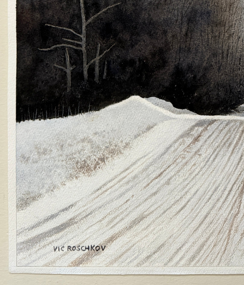 Winter Passage by Vic Roschkov |  Side View of Artwork 