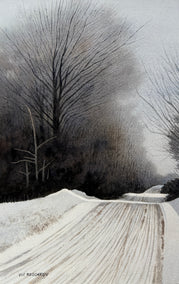 watercolor painting by Vic Roschkov titled Winter Passage