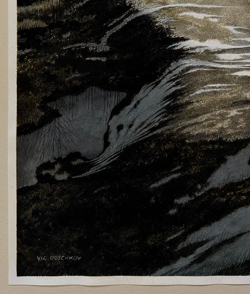 Winter Shadows by Vic Roschkov |  Side View of Artwork 