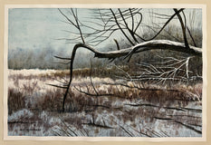 Original art for sale at UGallery.com | Winters Reach by Vic Roschkov | $675 | watercolor painting | 14.75' h x 22.5' w | thumbnail 3
