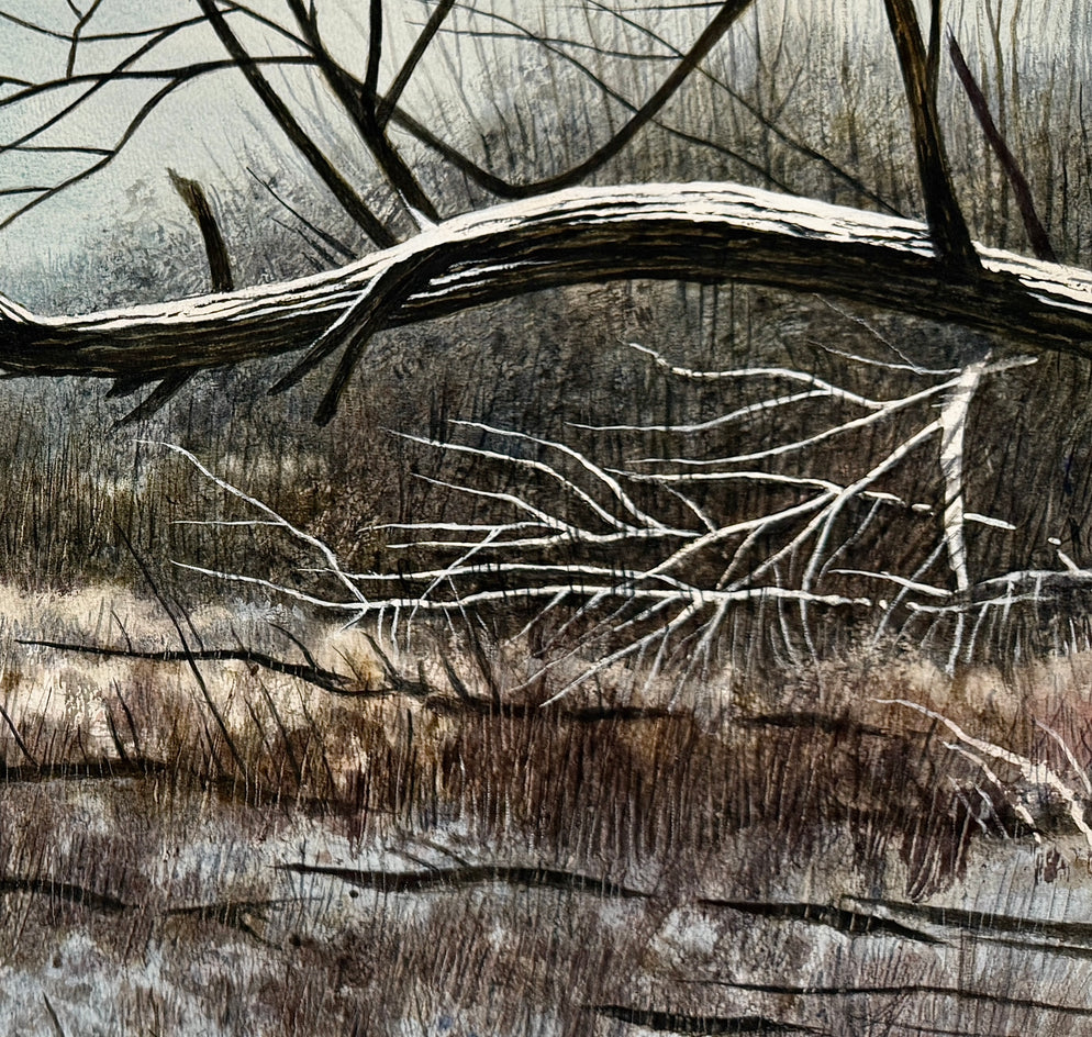 Winters Reach by Vic Roschkov |  Closeup View of Artwork 