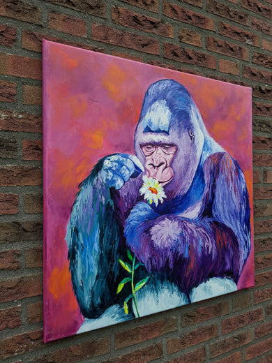 She Definitely Loves Me by Viktoria Goudbeek |  Side View of Artwork 