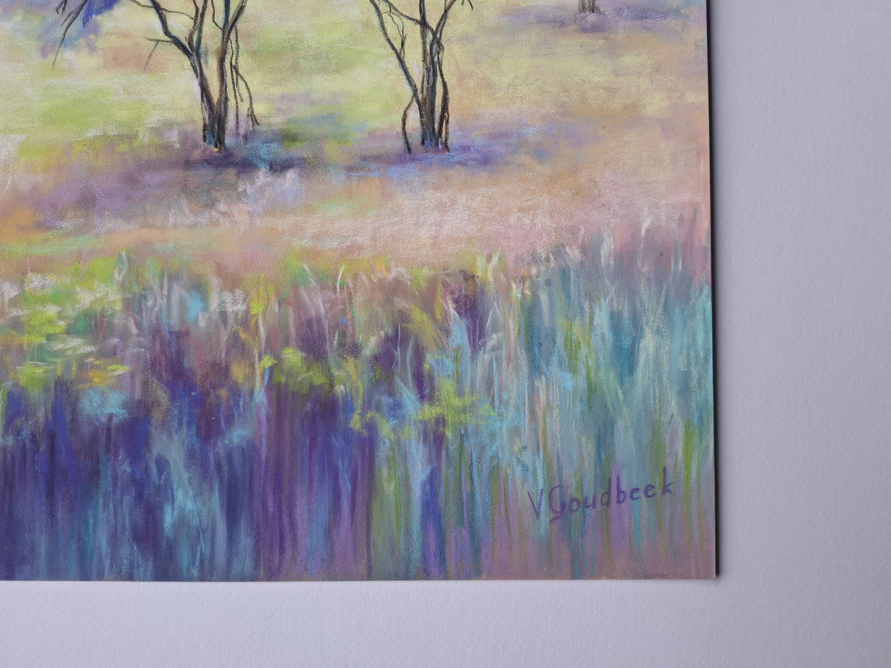 Cherry Meadow by Viktoria Goudbeek |  Side View of Artwork 
