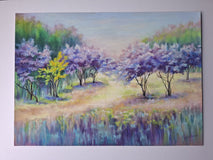 Original art for sale at UGallery.com | Cherry Meadow by Viktoria Goudbeek | $1,150 | pastel artwork | 19.7' h x 27.5' w | thumbnail 3