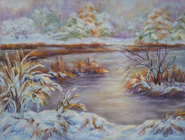 pastel artwork by Viktoria Goudbeek titled First Snow