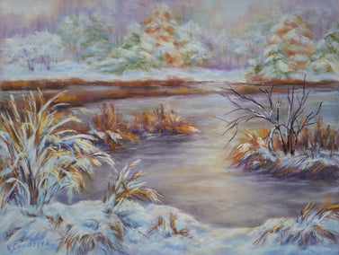 pastel artwork by Viktoria Goudbeek titled First Snow