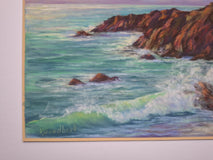 Original art for sale at UGallery.com | Sunset on the Atlantic Coast by Viktoria Goudbeek | $550 | pastel artwork | 11.8' h x 15.7' w | thumbnail 2