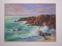 Original art for sale at UGallery.com | Sunset on the Atlantic Coast by Viktoria Goudbeek | $550 | pastel artwork | 11.8' h x 15.7' w | thumbnail 3