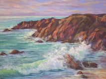 Original art for sale at UGallery.com | Sunset on the Atlantic Coast by Viktoria Goudbeek | $550 | pastel artwork | 11.8' h x 15.7' w | thumbnail 4