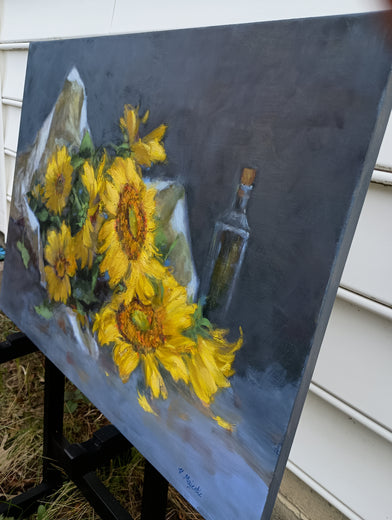 A Bouquet of Sunshine by Viktoria Majestic |  Side View of Artwork 