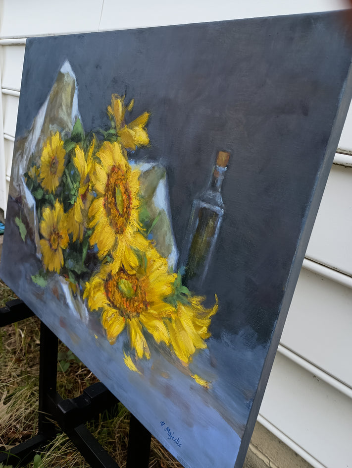 A Bouquet of Sunshine by Viktoria Majestic |  Side View of Artwork 