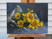 Original art for sale at UGallery.com | A Bouquet of Sunshine by Viktoria Majestic | $1,500 | oil painting | 18' h x 24' w | thumbnail 3