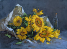 Original art for sale at UGallery.com | A Bouquet of Sunshine by Viktoria Majestic | $950 | oil painting | 18' h x 24' w | thumbnail 1