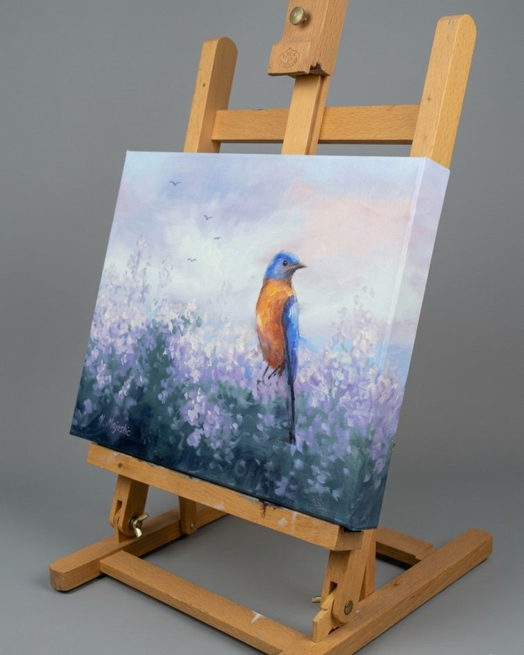 Eastern Blue Bird by Viktoria Majestic |  Side View of Artwork 