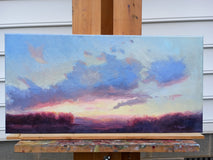 Original art for sale at UGallery.com | Fiery Sunset by Viktoria Majestic | $550 | oil painting | 12' h x 24' w | thumbnail 3