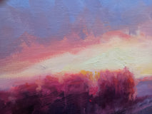 Original art for sale at UGallery.com | Fiery Sunset by Viktoria Majestic | $975 | oil painting | 12' h x 24' w | thumbnail 4