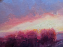 Original art for sale at UGallery.com | Fiery Sunset by Viktoria Majestic | $550 | oil painting | 12' h x 24' w | thumbnail 4