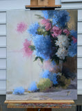 Original art for sale at UGallery.com | Hydrangea Dream by Viktoria Majestic | $2,375 | oil painting | 30' h x 24' w | thumbnail 3