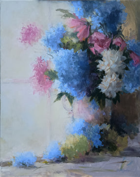 Original art for sale at UGallery.com | Hydrangea Dream by Viktoria Majestic | $2,375 | oil painting | 30' h x 24' w