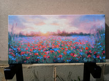 Original art for sale at UGallery.com | Joyful Meadow Sunrise by Viktoria Majestic | $375 | oil painting | 6' h x 12' w | thumbnail 3
