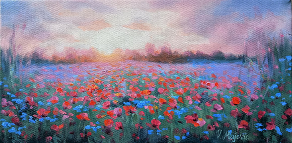 oil painting by Viktoria Majestic titled Joyful Meadow Sunrise