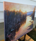 Original art for sale at UGallery.com | Magical Sunset by Viktoria Majestic | $2,375 | oil painting | 24' h x 30' w | thumbnail 2