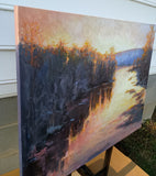 Original art for sale at UGallery.com | Magical Sunset by Viktoria Majestic | $1,375 | oil painting | 24' h x 30' w | thumbnail 2