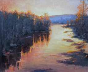 Original art for sale at UGallery.com | Magical Sunset by Viktoria Majestic | $2,375 | oil painting | 24' h x 30' w