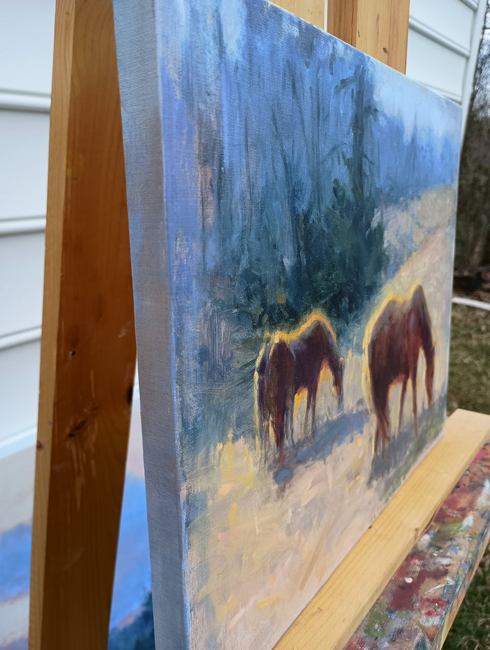 Morning Grazing by Viktoria Majestic |  Side View of Artwork 