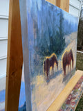 Original art for sale at UGallery.com | Morning Grazing by Viktoria Majestic | $525 | oil painting | 11' h x 14' w | thumbnail 2