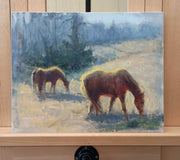 Original art for sale at UGallery.com | Morning Grazing by Viktoria Majestic | $525 | oil painting | 11' h x 14' w | thumbnail 3