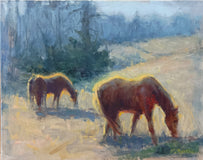 Original art for sale at UGallery.com | Morning Grazing by Viktoria Majestic | $525 | oil painting | 11' h x 14' w | thumbnail 1