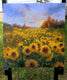Original art for sale at UGallery.com | Sunflower Sunset by Viktoria Majestic | $825 | oil painting | 12' h x 12' w | thumbnail 3